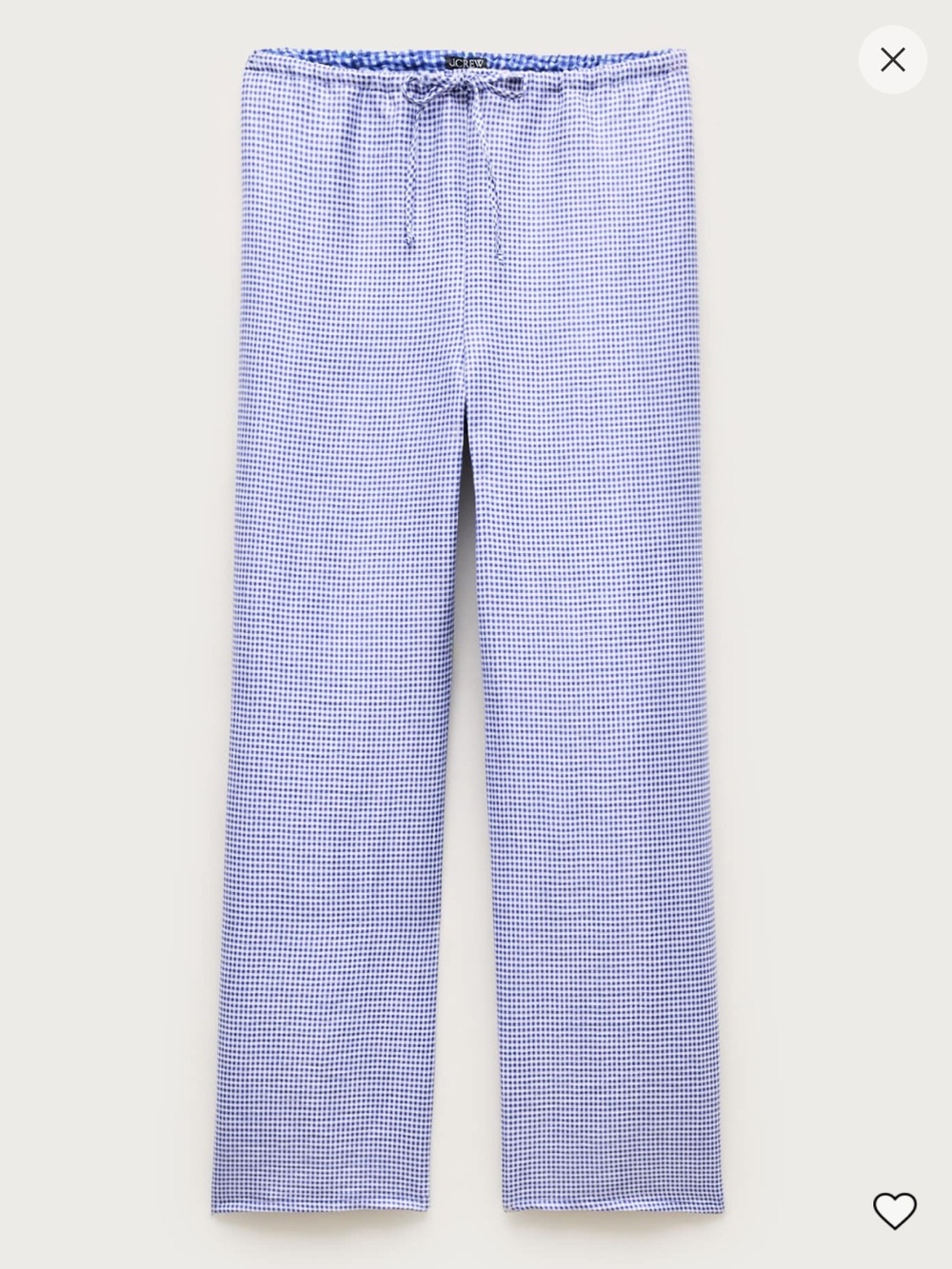 J. CREW Luna Pant in Gingham (M Tall)